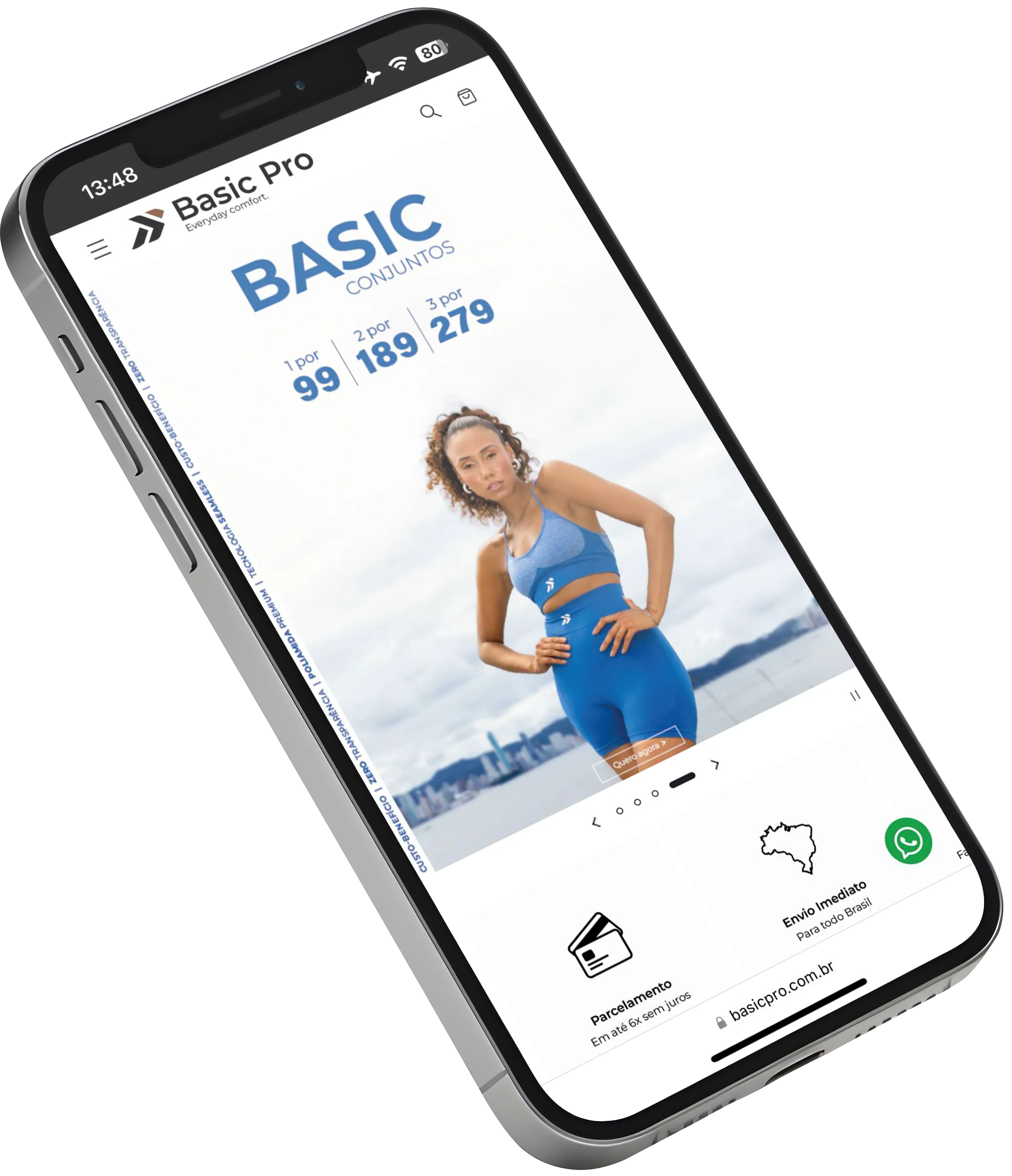 Smartphone mostrando Basic Pro